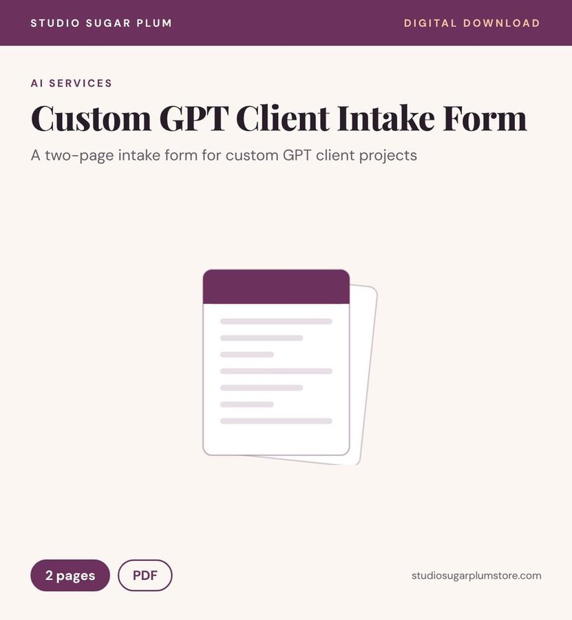 Custom GPT Client Intake Form