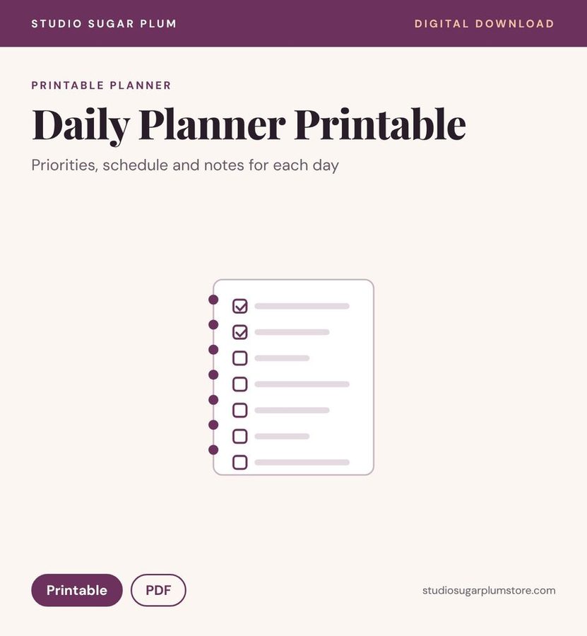 Daily Planner Printable