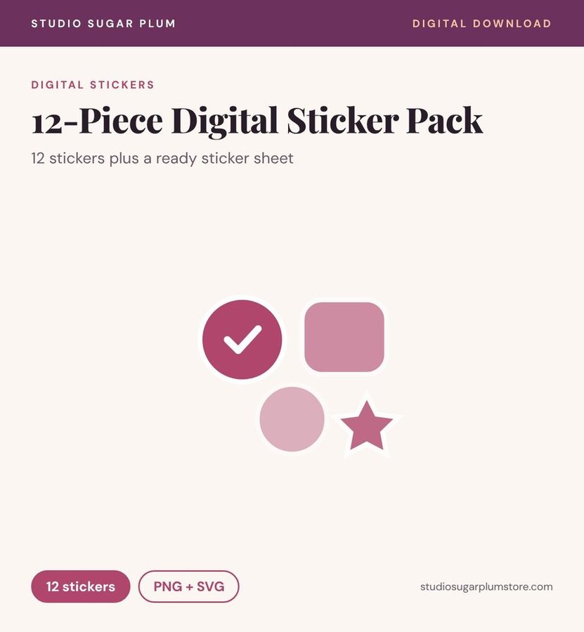 12-Piece Digital Sticker Pack