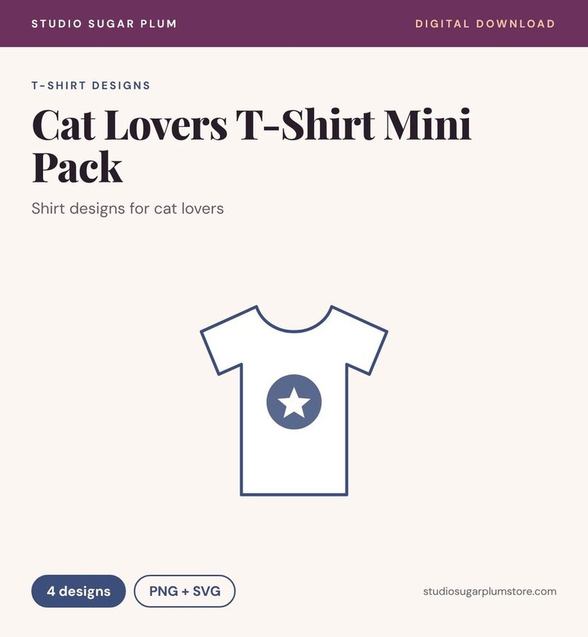 Cat Lovers T-Shirt Mini Pack