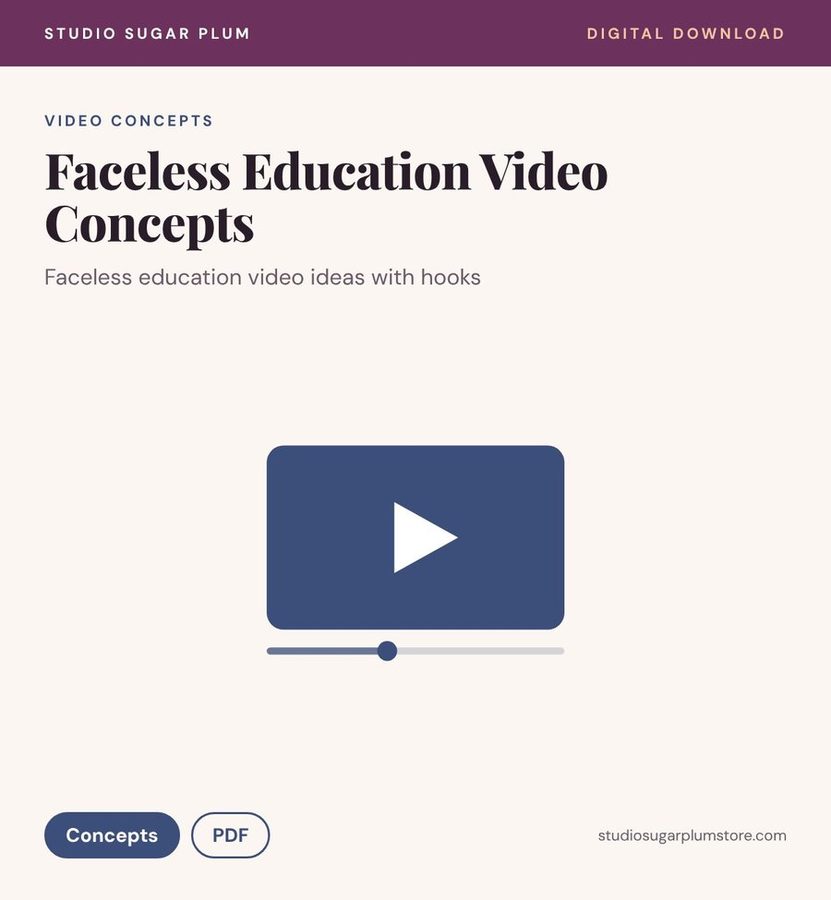 Faceless Education Video Concepts