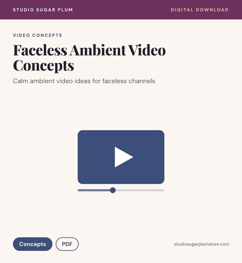 Faceless Ambient Video Concepts